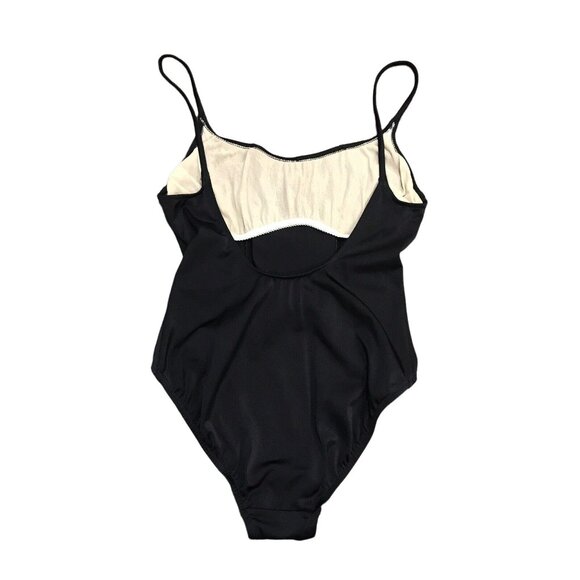 Vtg ILGWU Mainstream One Piece Swimsuit Size 14 High Cut Bows Retro USA 80s - Picture 3 of 13